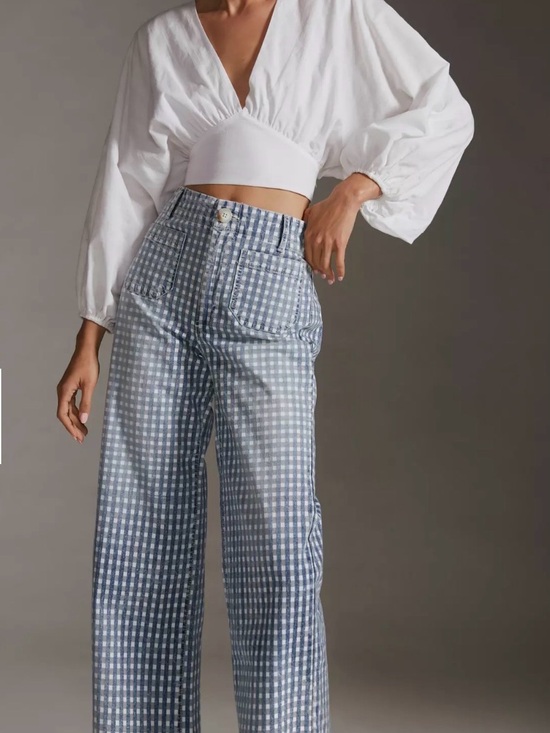 Pilcro Pants - Anthropologie Pilcro The Skipper Gingham Pants - size 24 PETITE